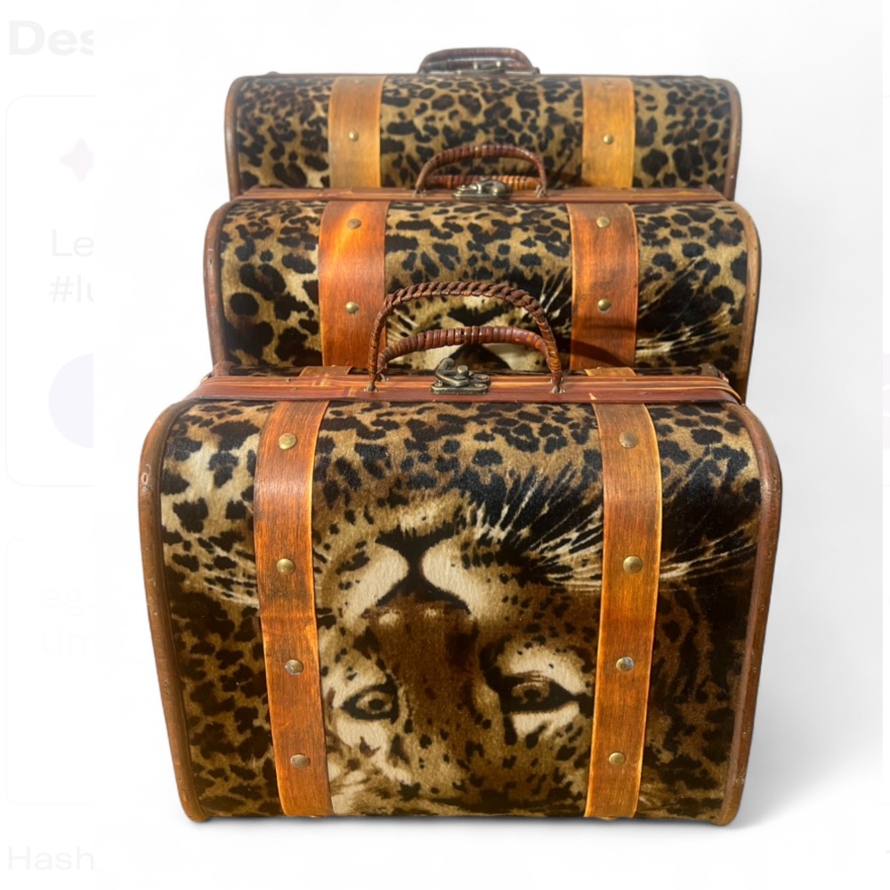 Leopard Print Luggage Set